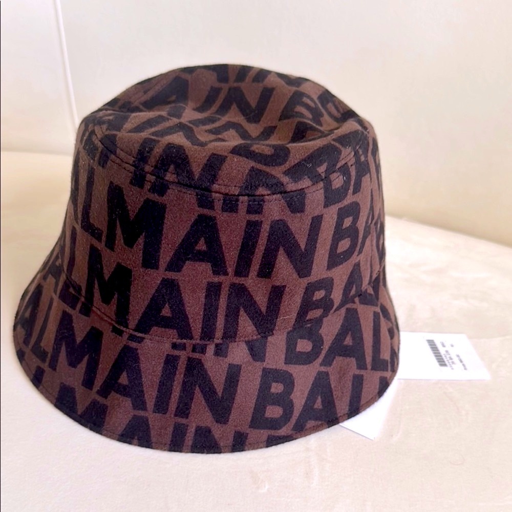 Balmain Brown and Black Bucket Hat